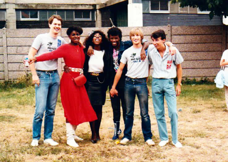 Horizon Radio DJs Gary Kent. Richard and Loose Ends at the Soul On A Summers Day Gig 1984