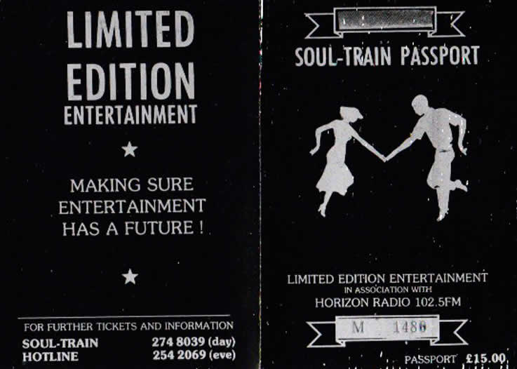 Horizon Radio, Limited Edition Soul Train passport 1984 lets party