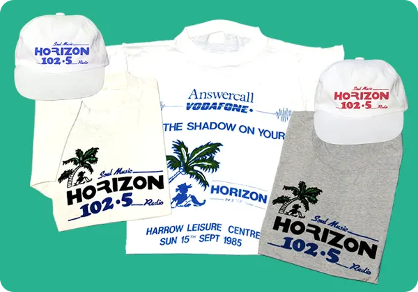 T/shirts, Hats & Merchandise of Horizon Radio London's Legendary Soul Music Station